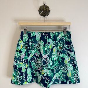 Lilly Pulitzer Madison Skort Tidal Wave Lemurs Becon Women XS Golf Coastal Prep